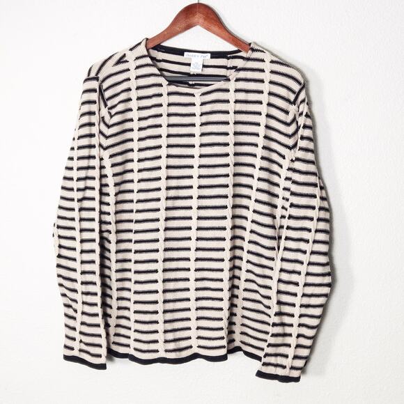 Eagle’s Eye Women's Knit Sweater Nautical Preppy Classic Sailor Stripe Size XL - Picture 1 of 6